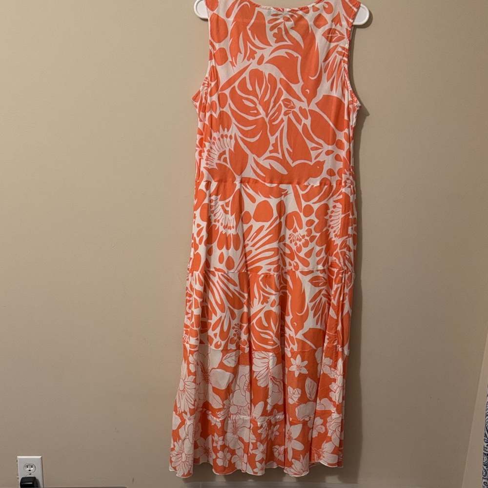 CHARLIE B Orange and White Floral Midi Dress - Picture 2 of 6